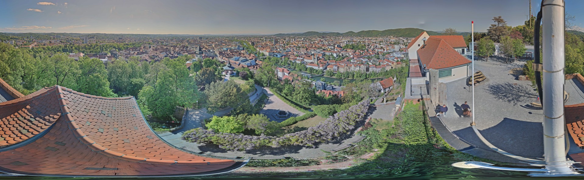 Archiv Foto Webcam Graz: Panorama vom Schlossberg