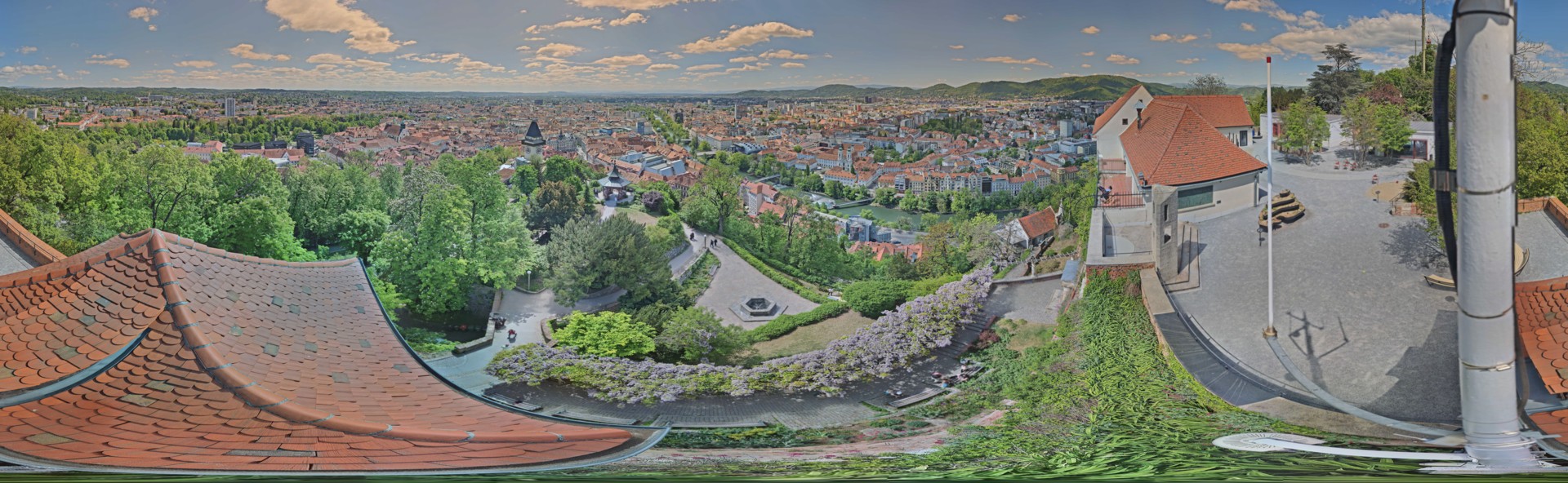 Archiv Foto Webcam Graz: Panorama vom Schlossberg