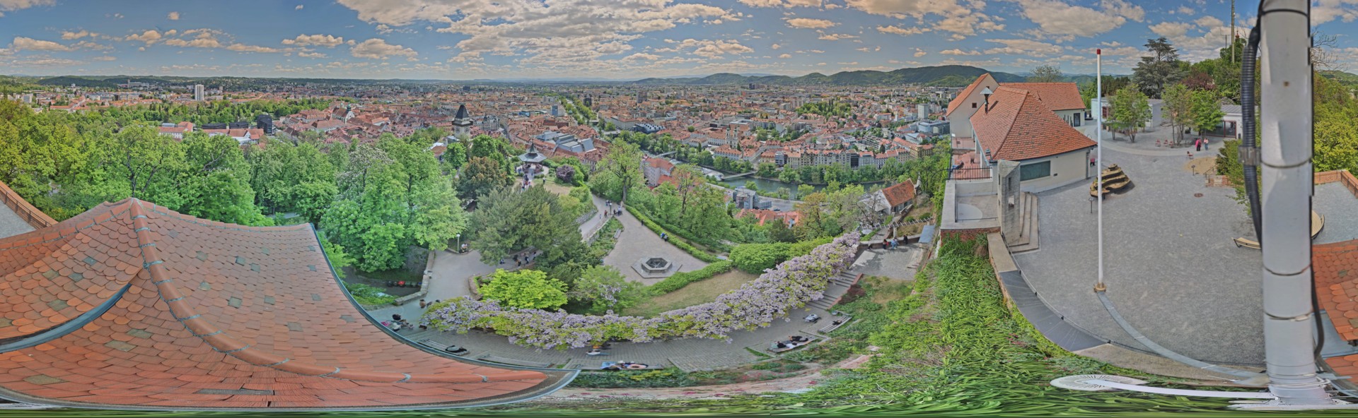 Archiv Foto Webcam Graz: Panorama vom Schlossberg