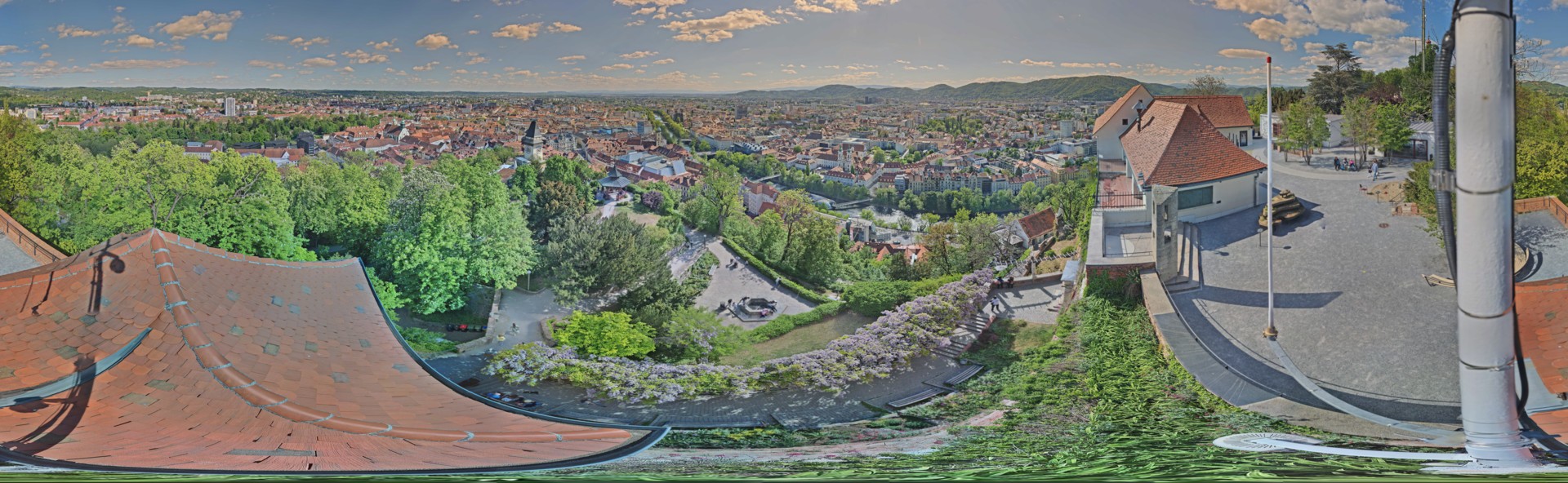 Archiv Foto Webcam Graz: Panorama vom Schlossberg
