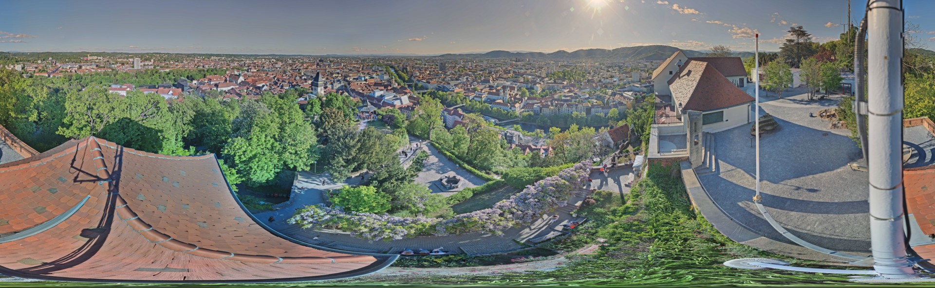Archiv Foto Webcam Graz: Panorama vom Schlossberg