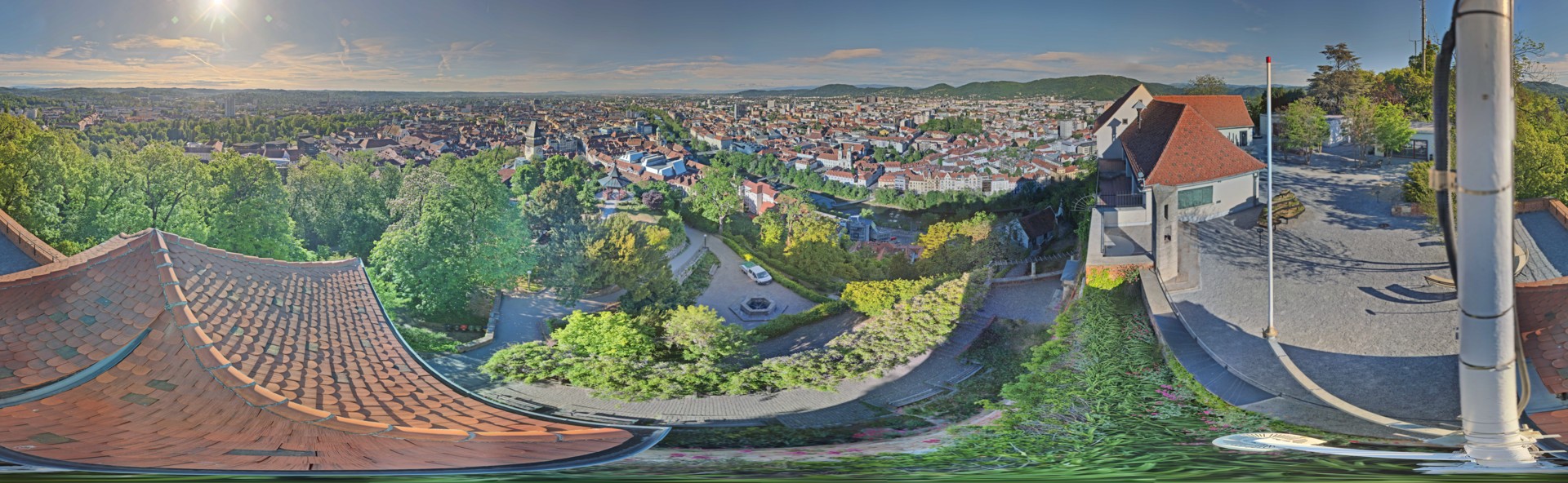 Archiv Foto Webcam Graz: Panorama vom Schlossberg