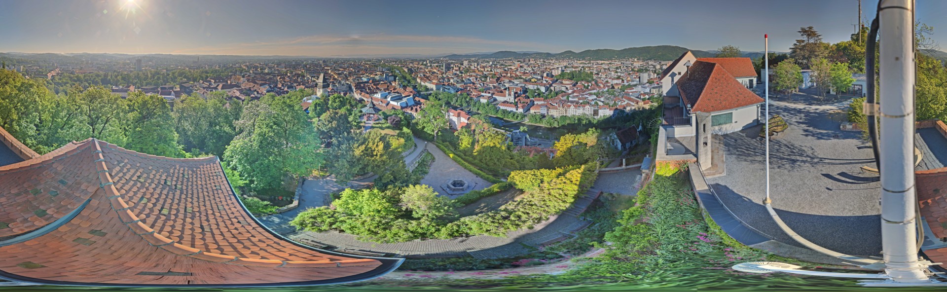 Archiv Foto Webcam Graz: Panorama vom Schlossberg
