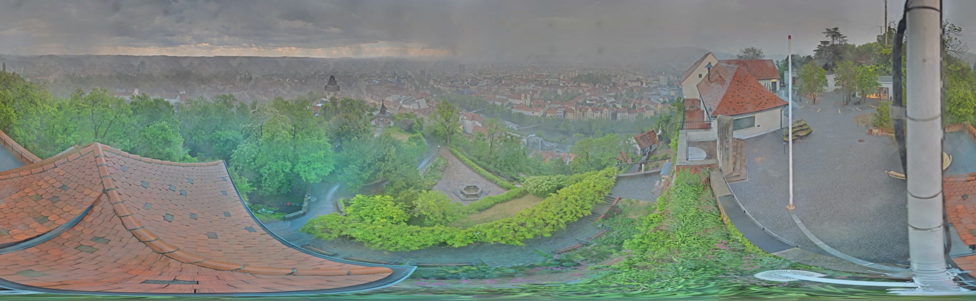 Archiv Foto Webcam Graz: Panorama vom Schlossberg