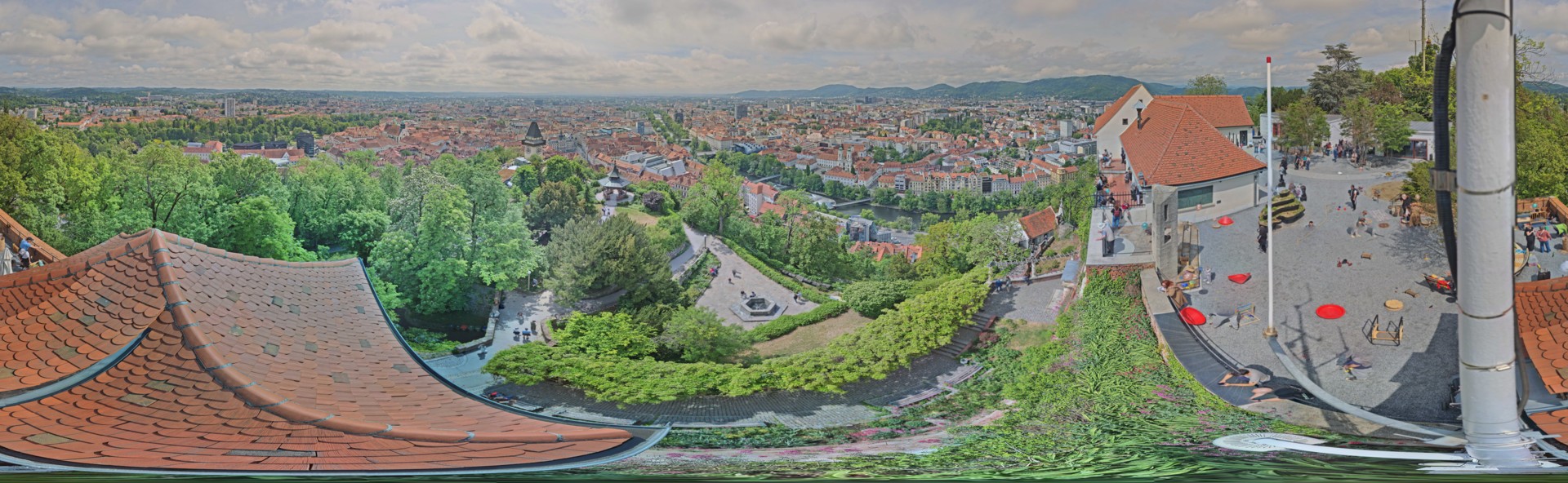 Archiv Foto Webcam Graz: Panorama vom Schlossberg