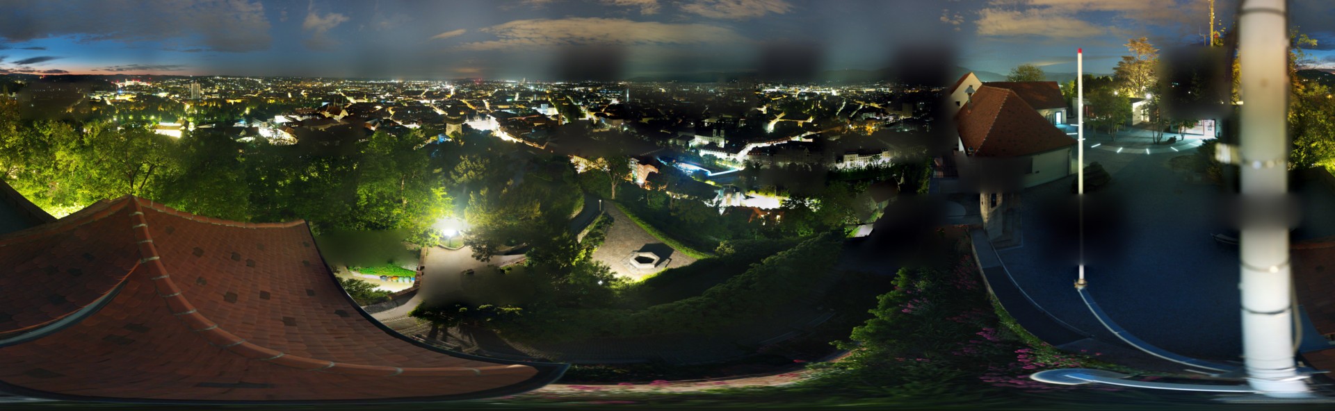 Archiv Foto Webcam Graz: Panorama vom Schlossberg