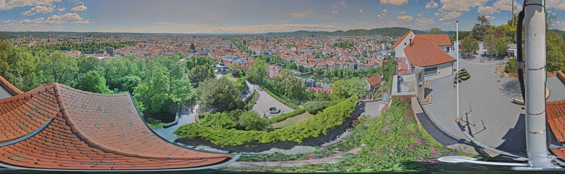 Archiv Foto Webcam Graz: Panorama vom Schlossberg