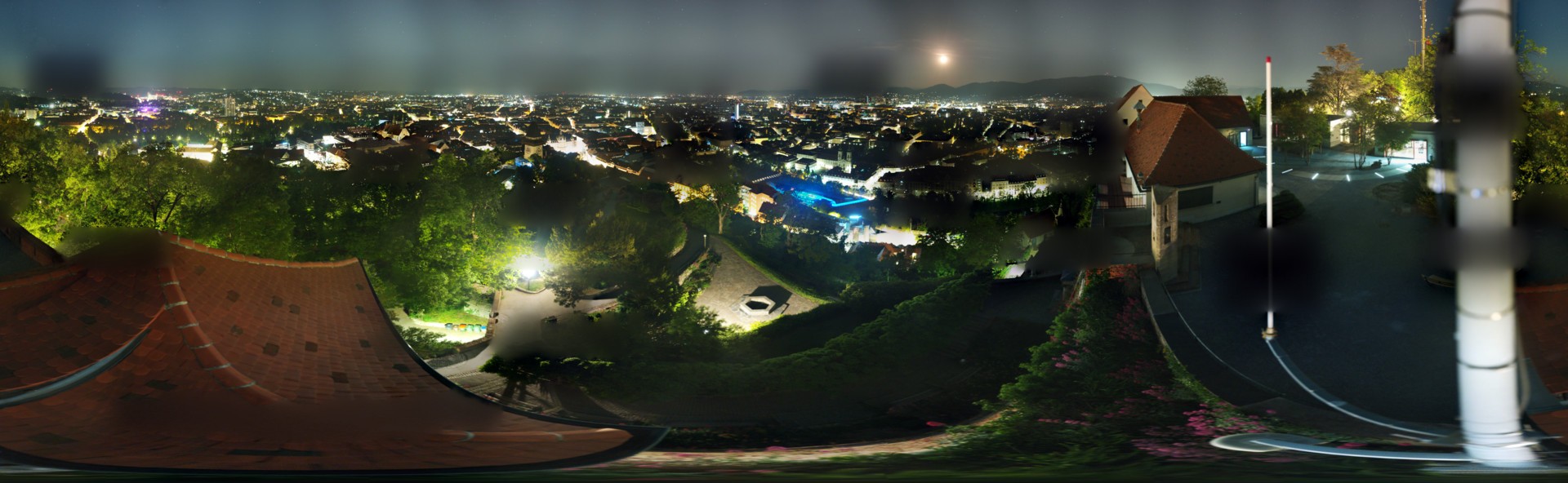 Archiv Foto Webcam Graz: Panorama vom Schlossberg