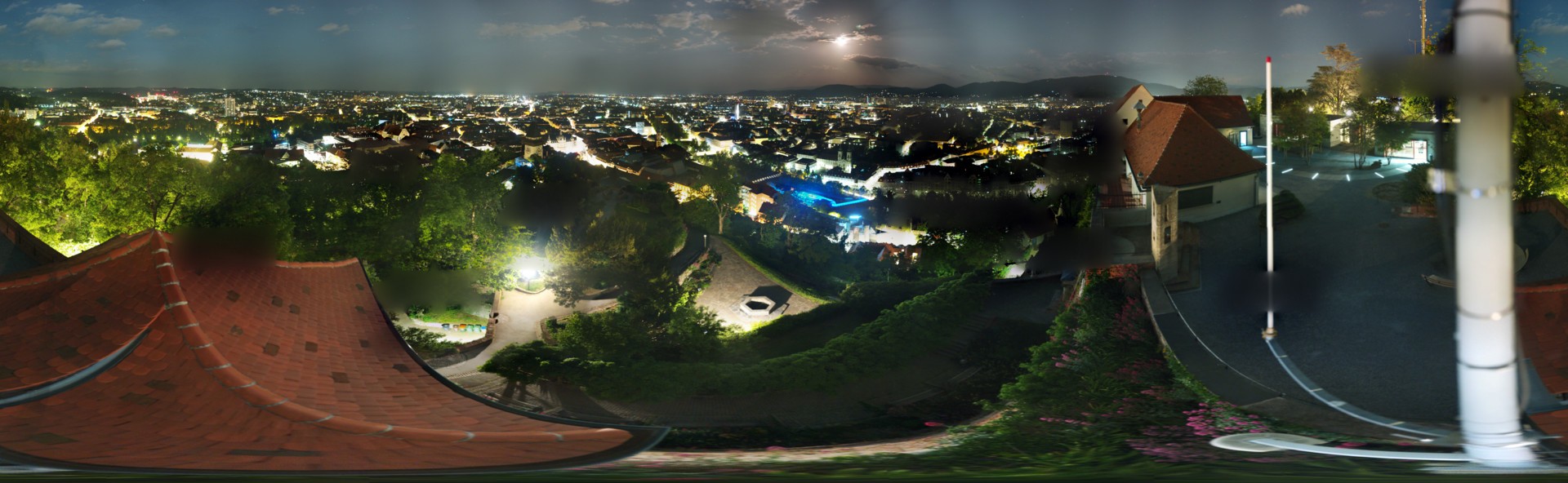 Archiv Foto Webcam Graz: Panorama vom Schlossberg