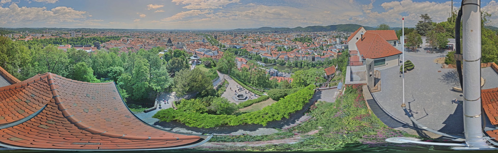 Archiv Foto Webcam Graz: Panorama vom Schlossberg