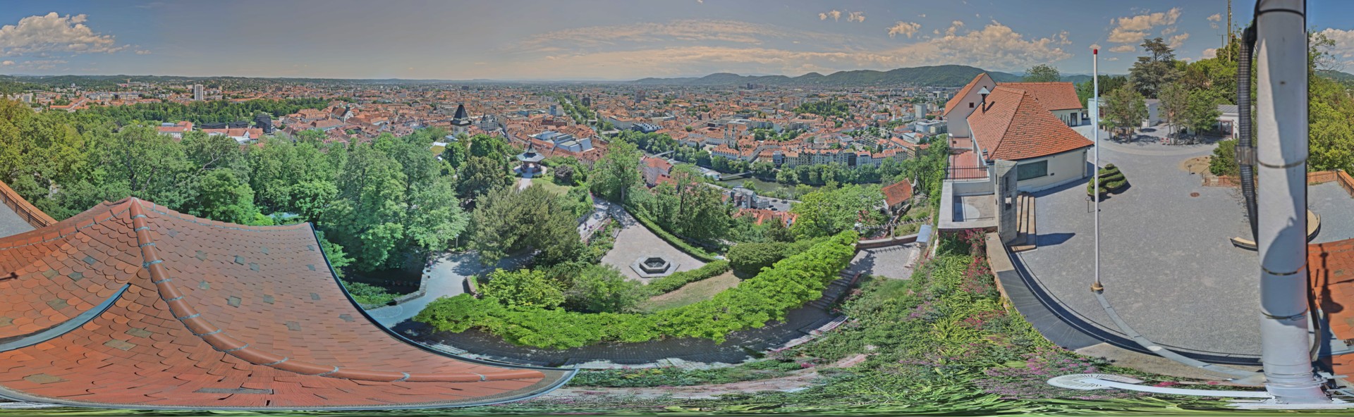 Archiv Foto Webcam Graz: Panorama vom Schlossberg
