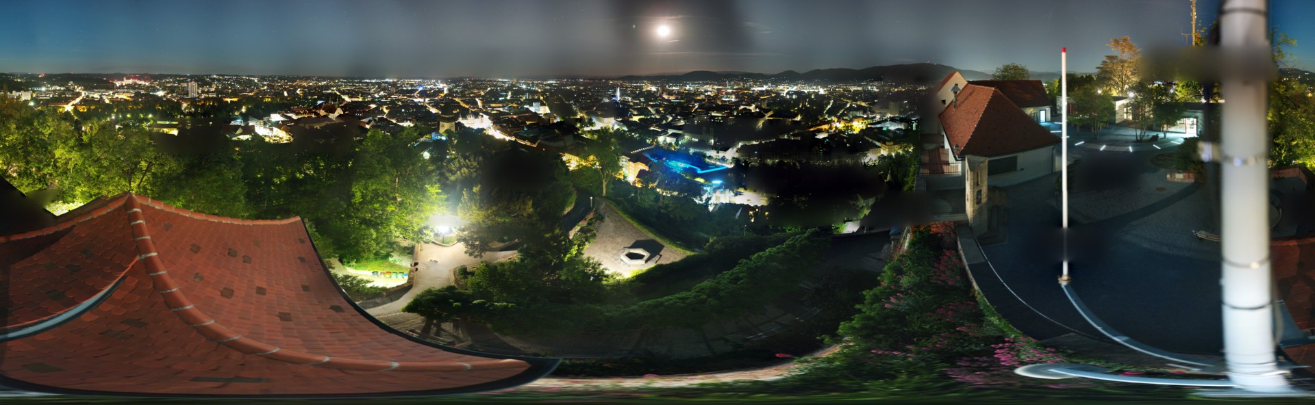 Archiv Foto Webcam Graz: Panorama vom Schlossberg