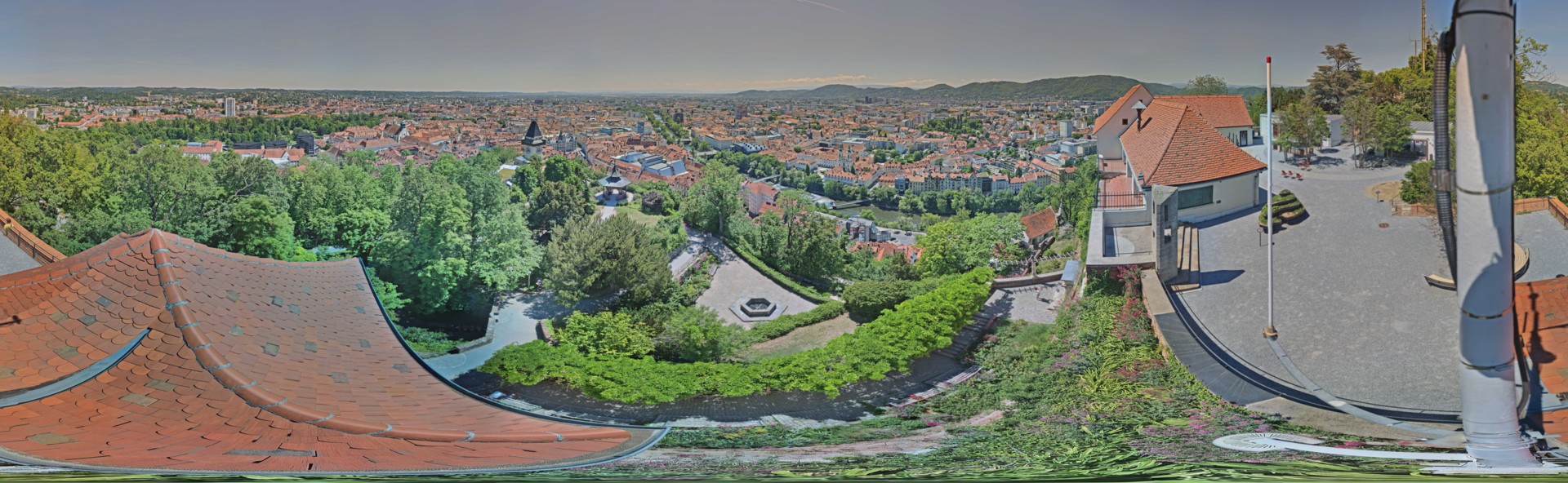 Archiv Foto Webcam Graz: Panorama vom Schlossberg