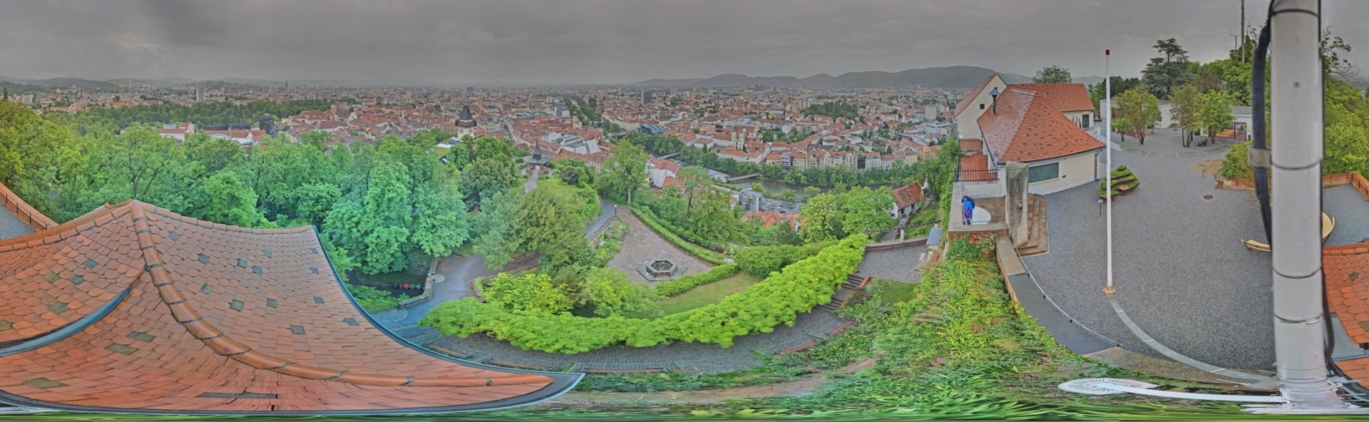 Archiv Foto Webcam Graz: Panorama vom Schlossberg