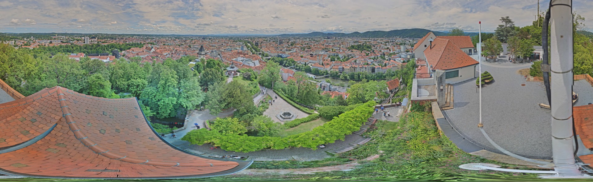 Archiv Foto Webcam Graz: Panorama vom Schlossberg