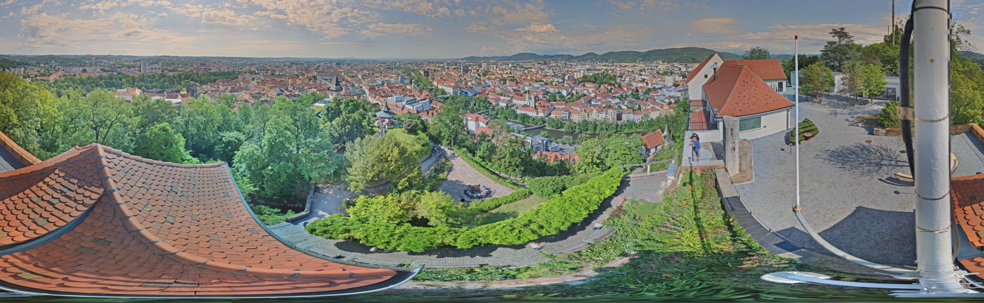 Archiv Foto Webcam Graz: Panorama vom Schlossberg