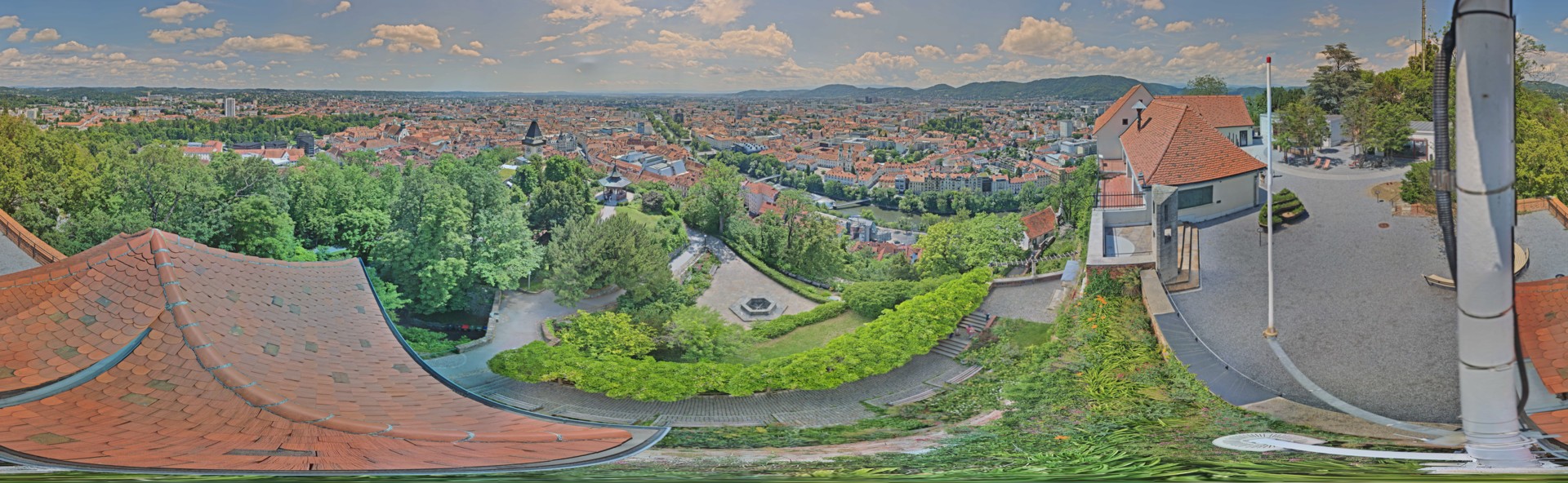 Archiv Foto Webcam Graz: Panorama vom Schlossberg