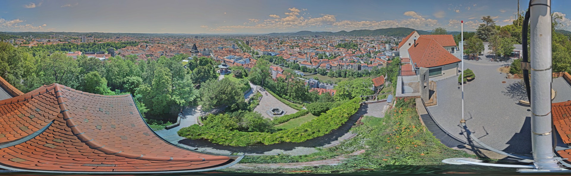 Archiv Foto Webcam Graz: Panorama vom Schlossberg
