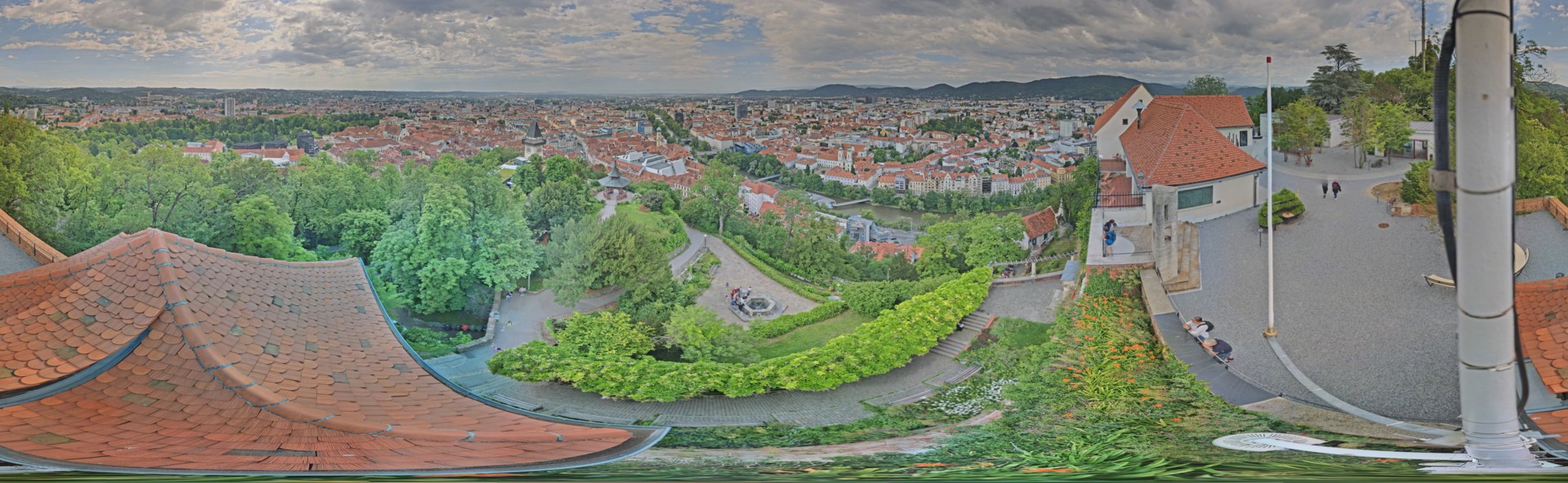 Archiv Foto Webcam Graz: Panorama vom Schlossberg