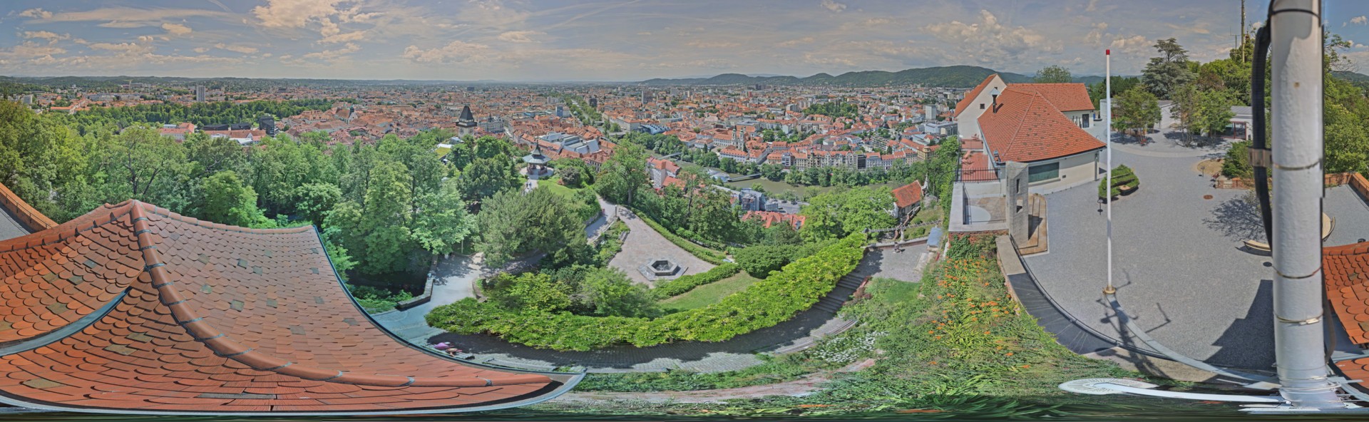 Archiv Foto Webcam Graz: Panorama vom Schlossberg