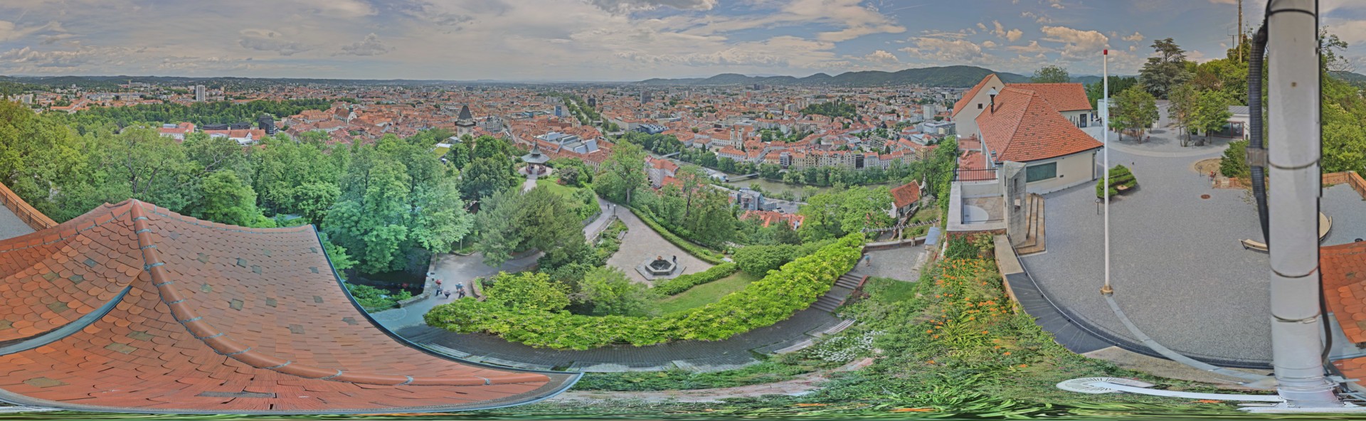 Archiv Foto Webcam Graz: Panorama vom Schlossberg