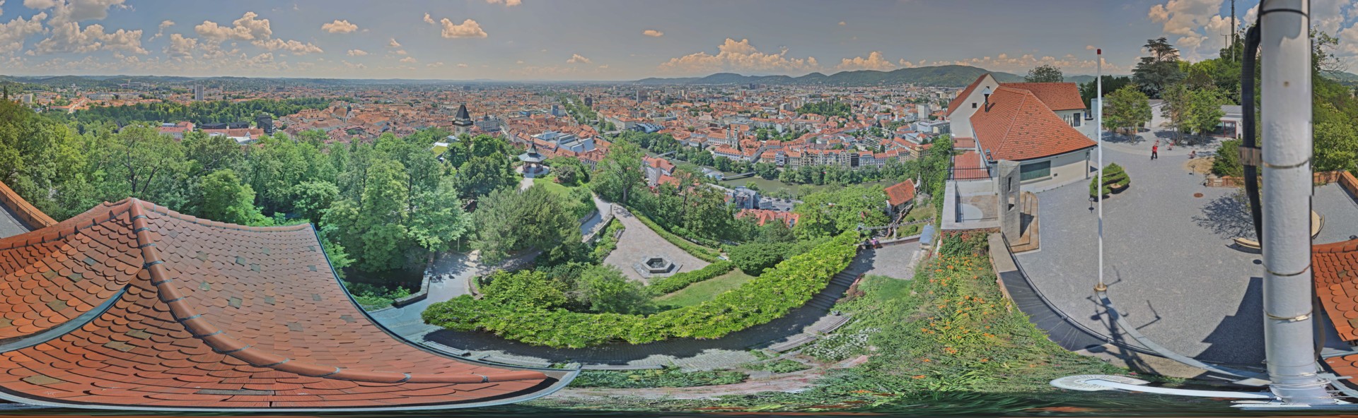 Archiv Foto Webcam Graz: Panorama vom Schlossberg