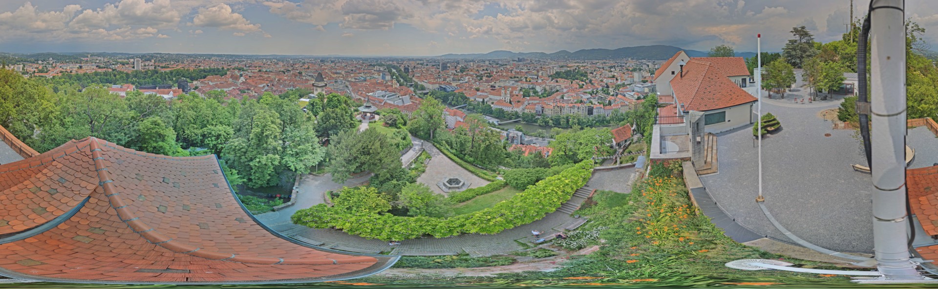 Archiv Foto Webcam Graz: Panorama vom Schlossberg