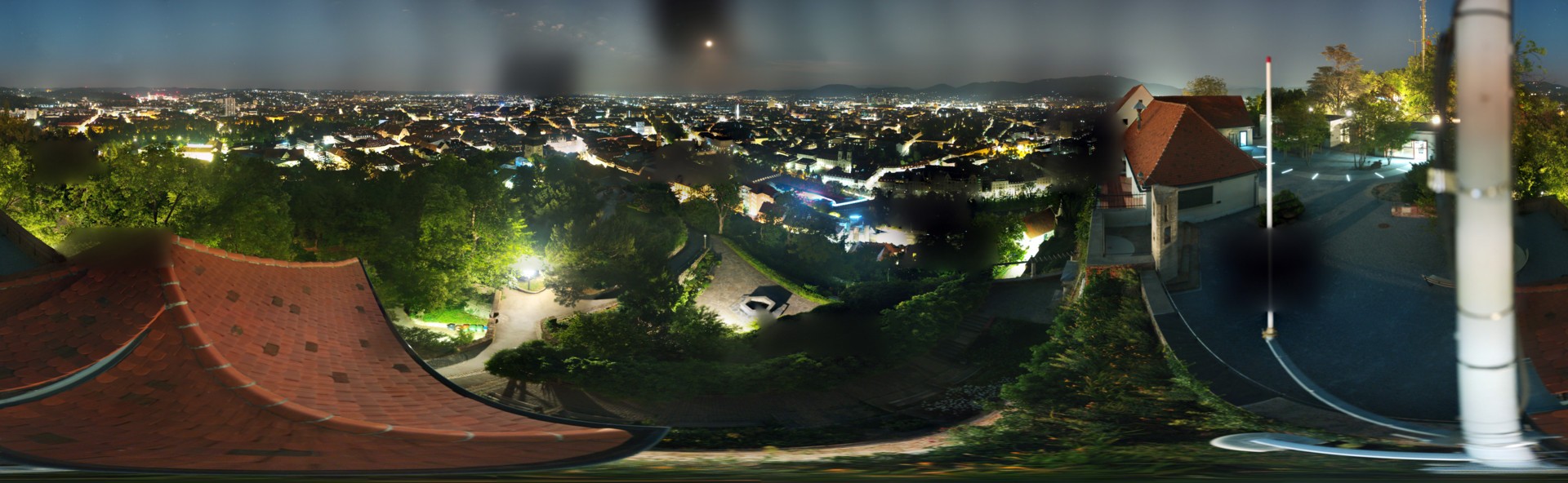 Archiv Foto Webcam Graz: Panorama vom Schlossberg