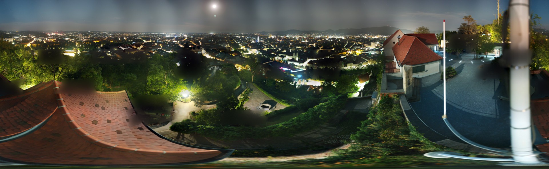 Archiv Foto Webcam Graz: Panorama vom Schlossberg