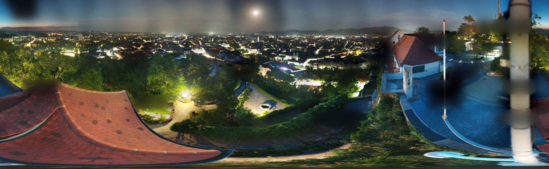 Archiv Foto Webcam Graz: Panorama vom Schlossberg
