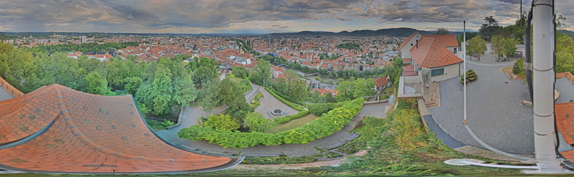 Archiv Foto Webcam Graz: Panorama vom Schlossberg