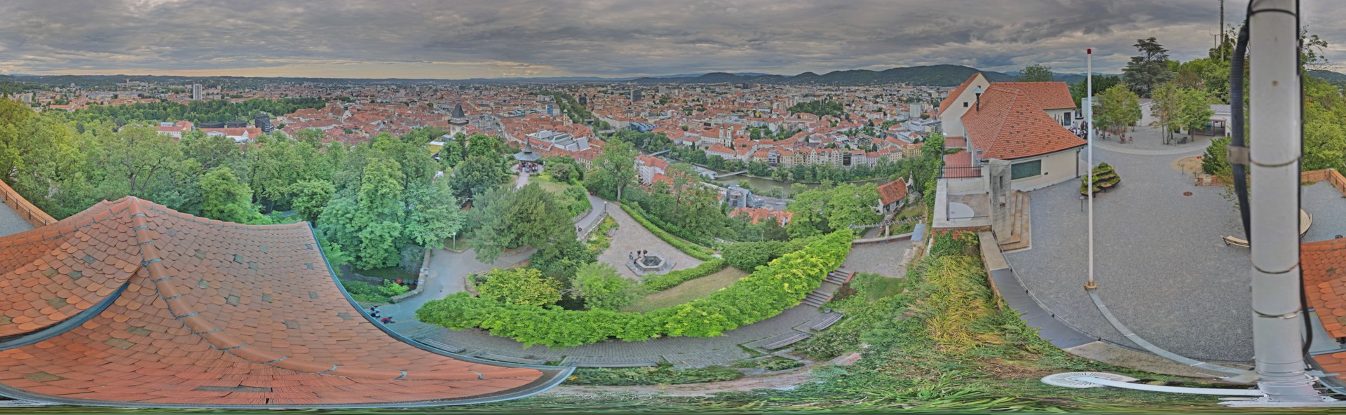 Archiv Foto Webcam Graz: Panorama vom Schlossberg