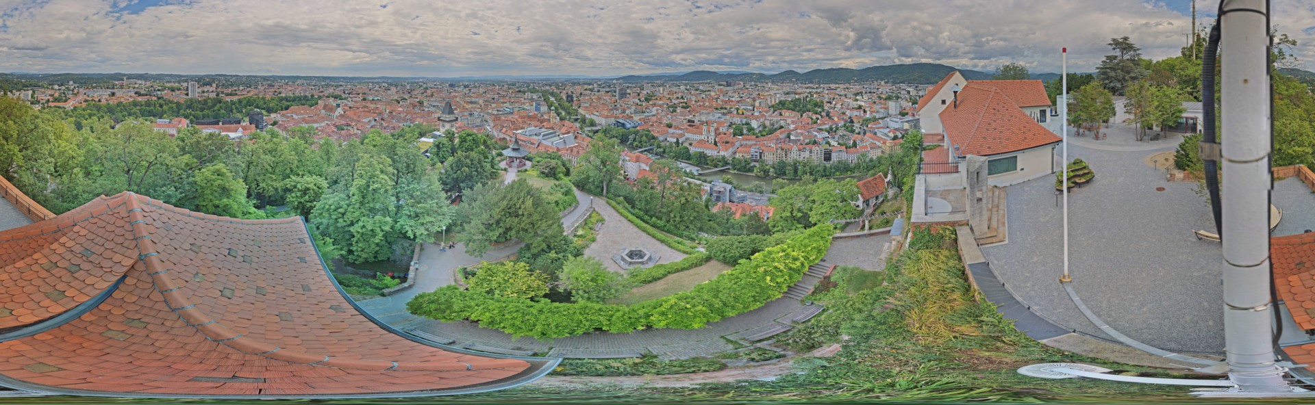 Archiv Foto Webcam Graz: Panorama vom Schlossberg