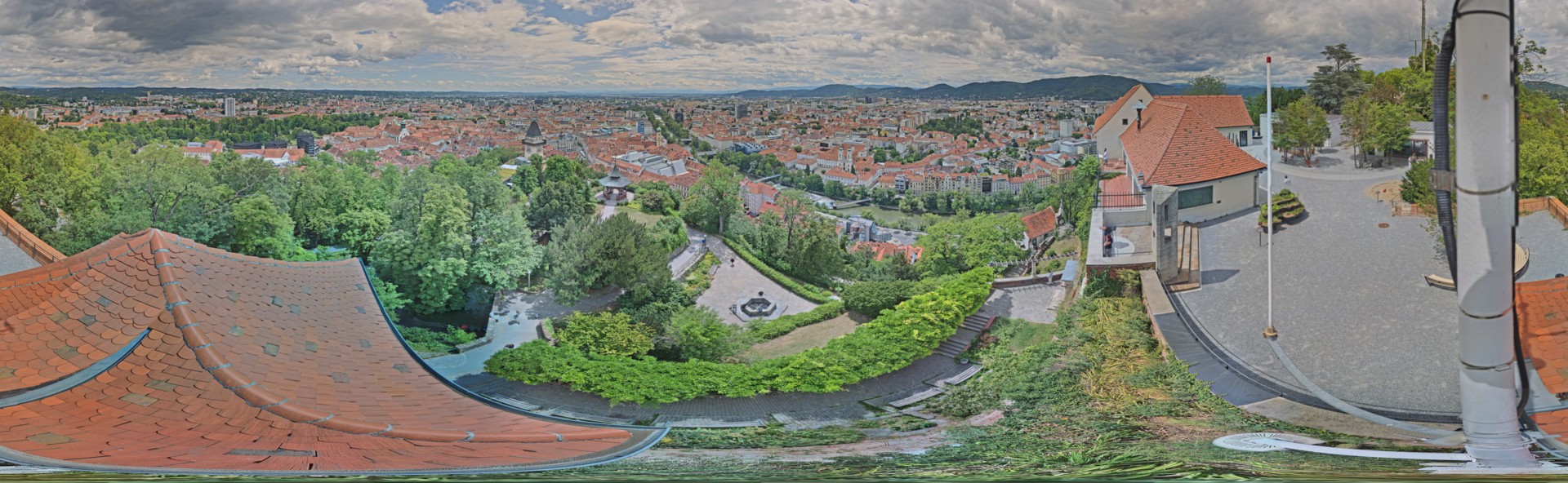 Archiv Foto Webcam Graz: Panorama vom Schlossberg