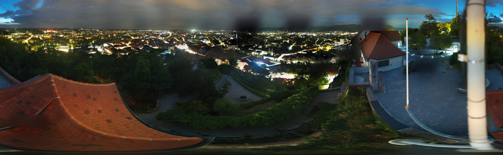 Archiv Foto Webcam Graz: Panorama vom Schlossberg