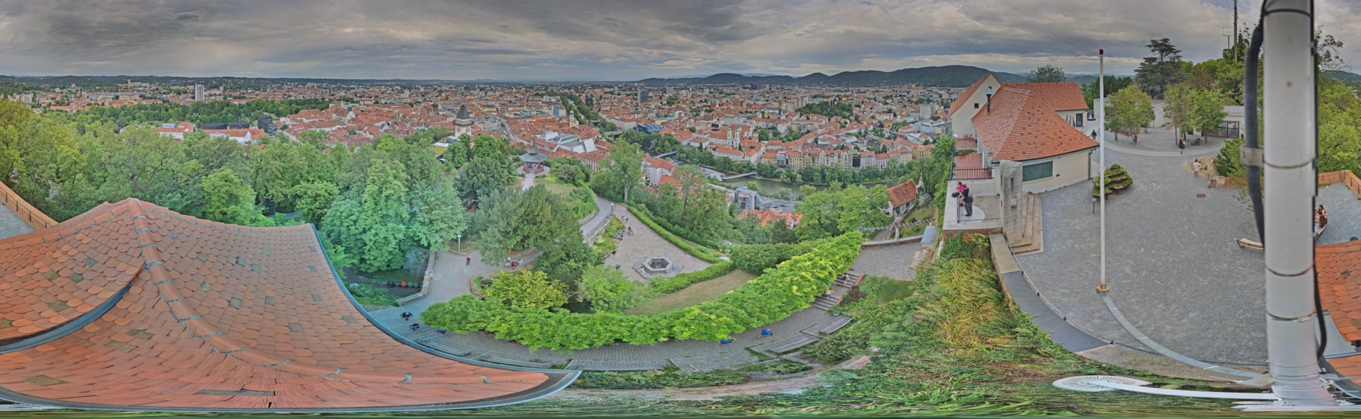 Archiv Foto Webcam Graz: Panorama vom Schlossberg
