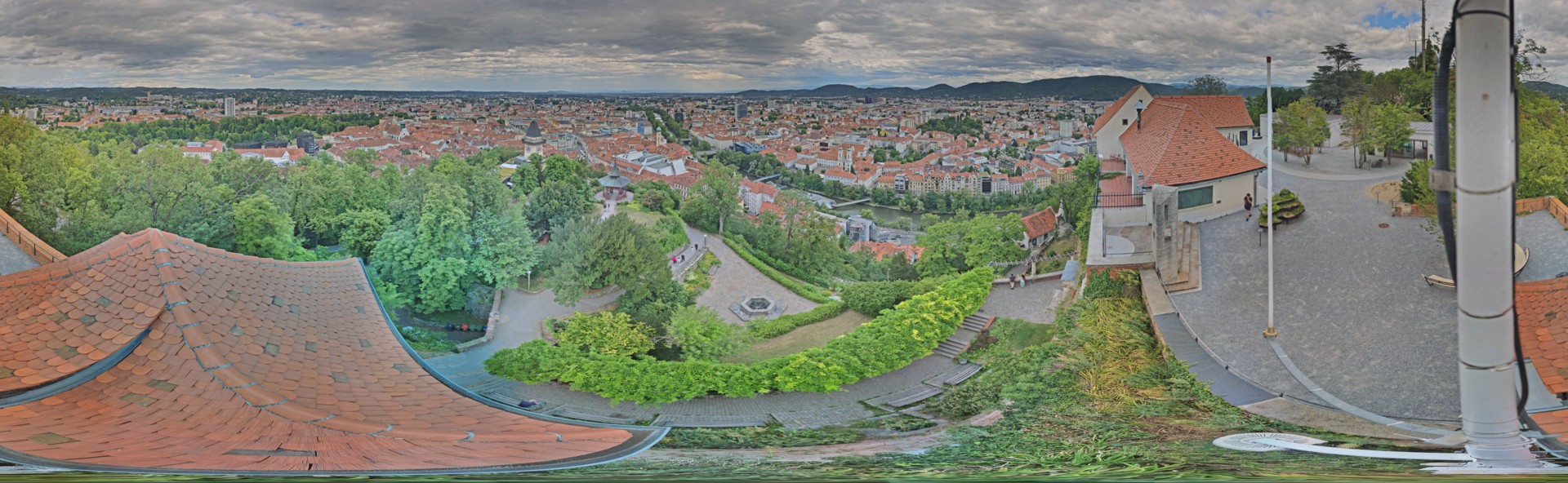 Archiv Foto Webcam Graz: Panorama vom Schlossberg