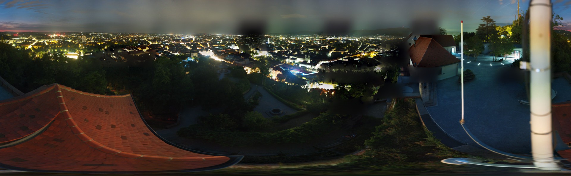 Archiv Foto Webcam Graz: Panorama vom Schlossberg