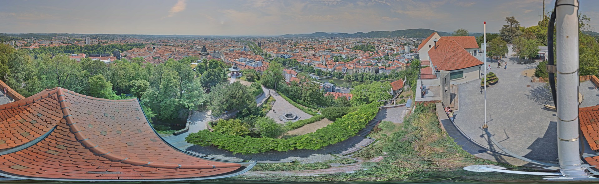 Archiv Foto Webcam Graz: Panorama vom Schlossberg