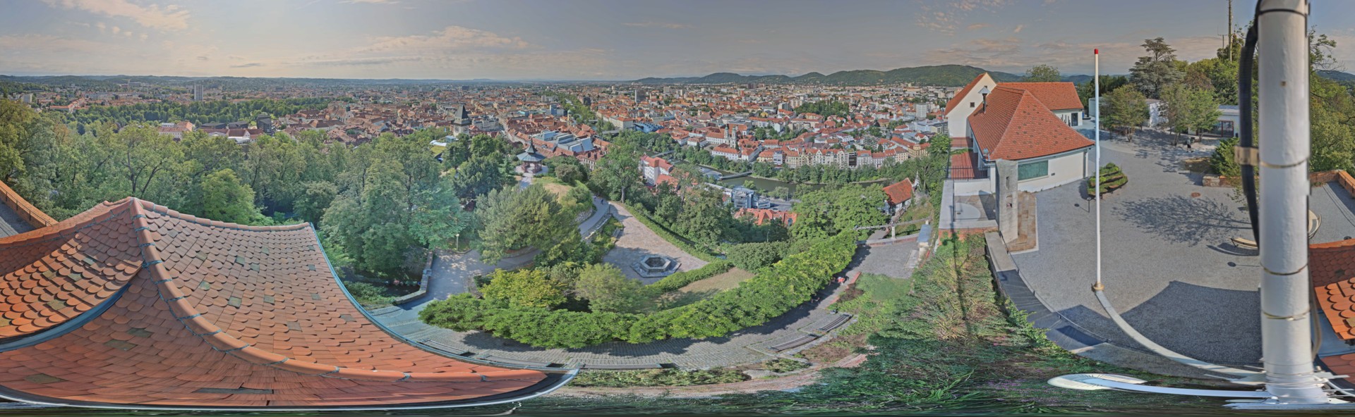 Archiv Foto Webcam Graz: Panorama vom Schlossberg