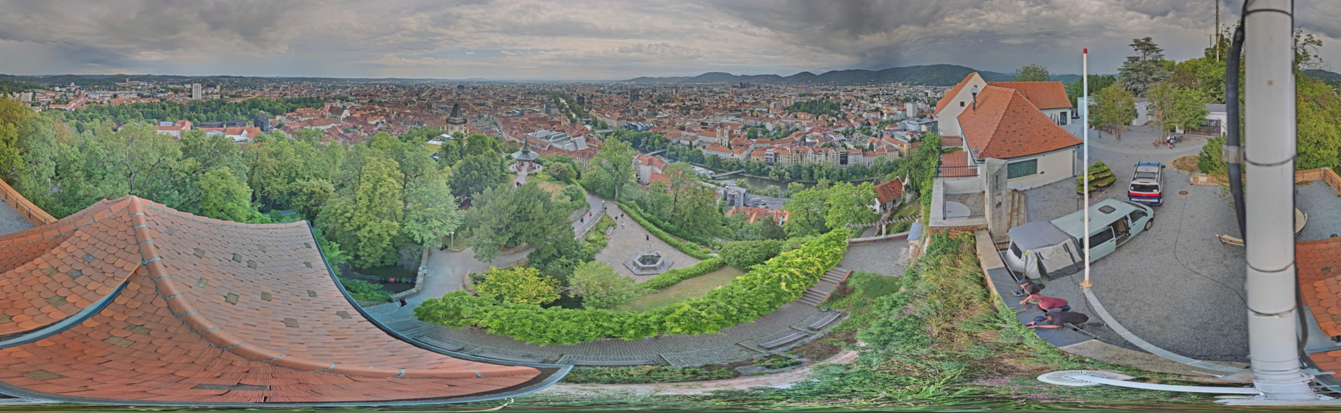 Archiv Foto Webcam Graz: Panorama vom Schlossberg