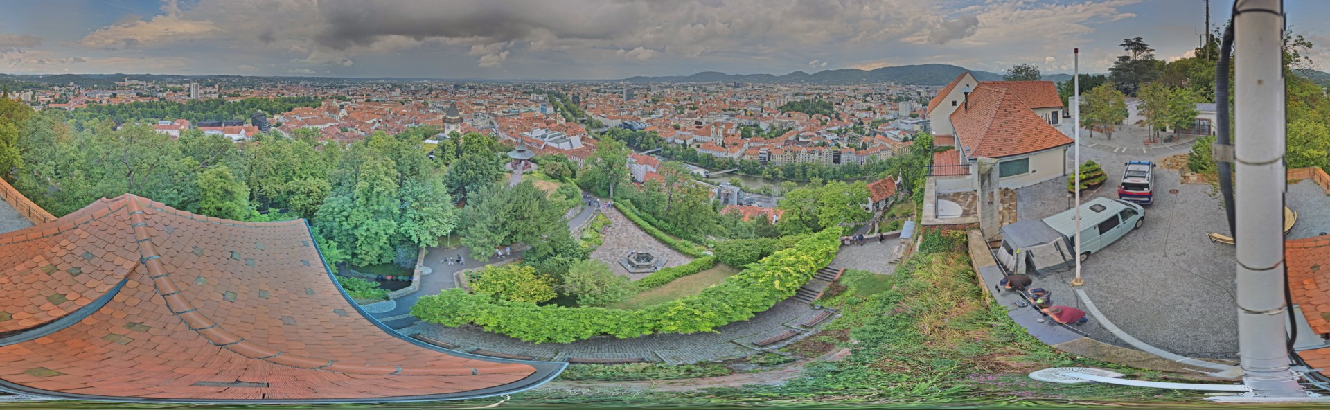 Archiv Foto Webcam Graz: Panorama vom Schlossberg