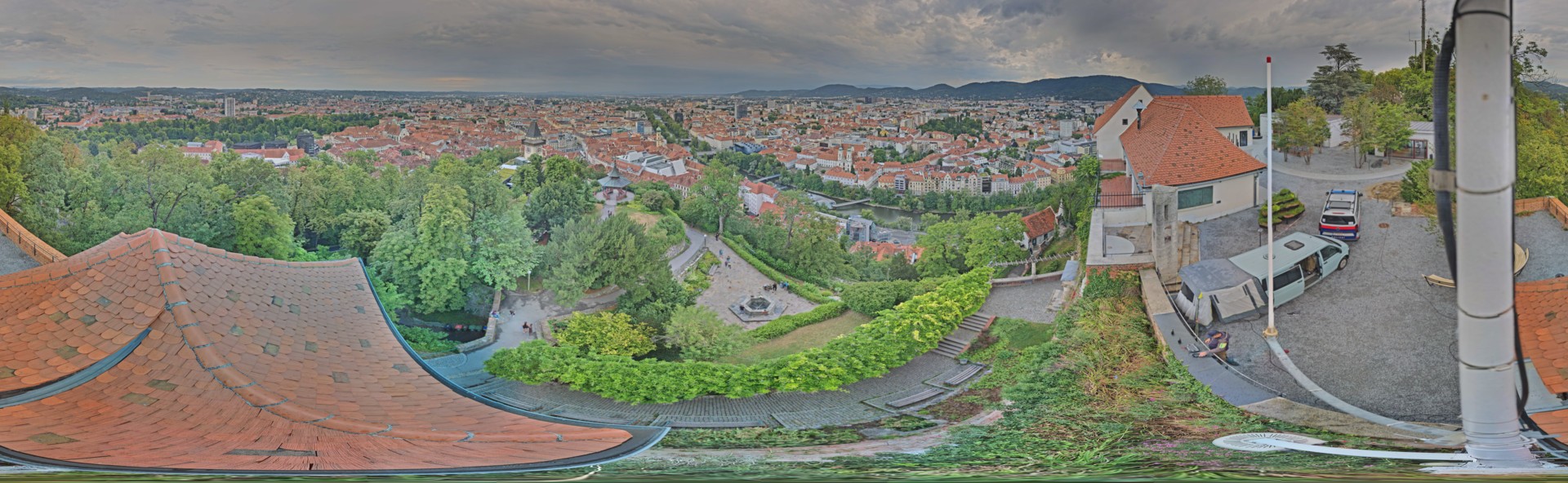 Archiv Foto Webcam Graz: Panorama vom Schlossberg