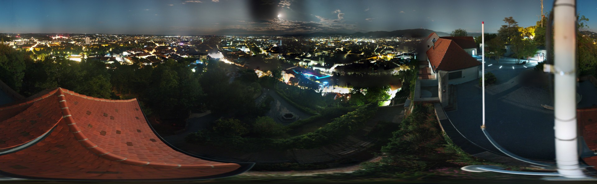 Archiv Foto Webcam Graz: Panorama vom Schlossberg