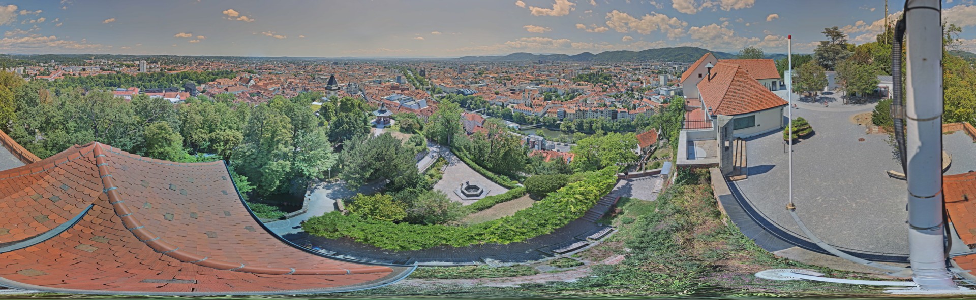 Archiv Foto Webcam Graz: Panorama vom Schlossberg