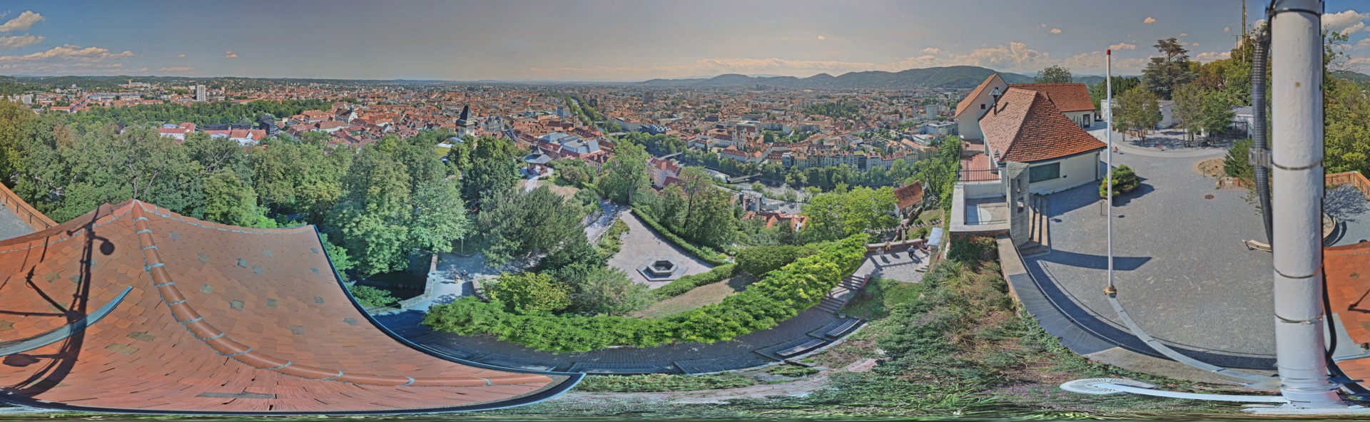 Archiv Foto Webcam Graz: Panorama vom Schlossberg