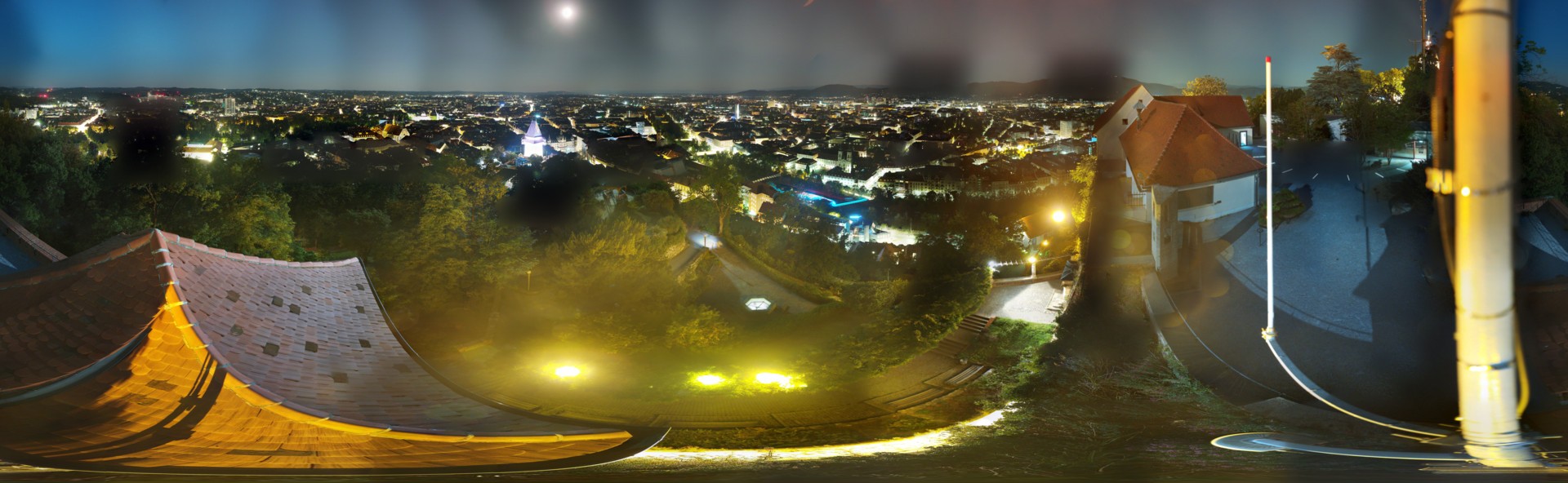 Archiv Foto Webcam Graz: Panorama vom Schlossberg
