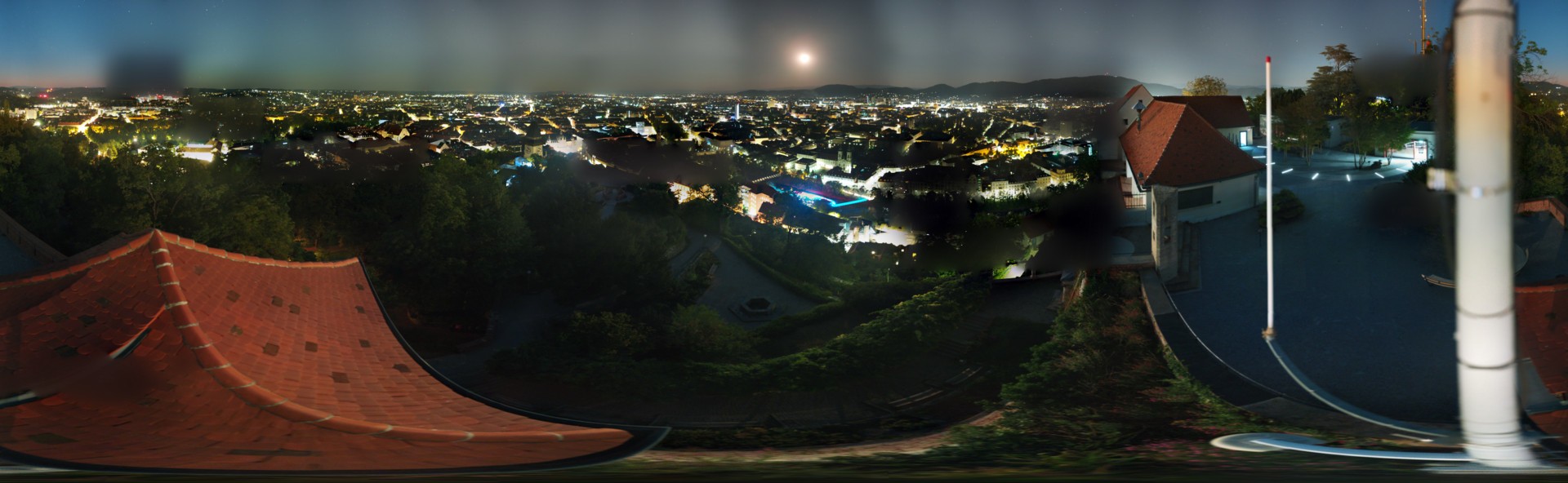 Archiv Foto Webcam Graz: Panorama vom Schlossberg