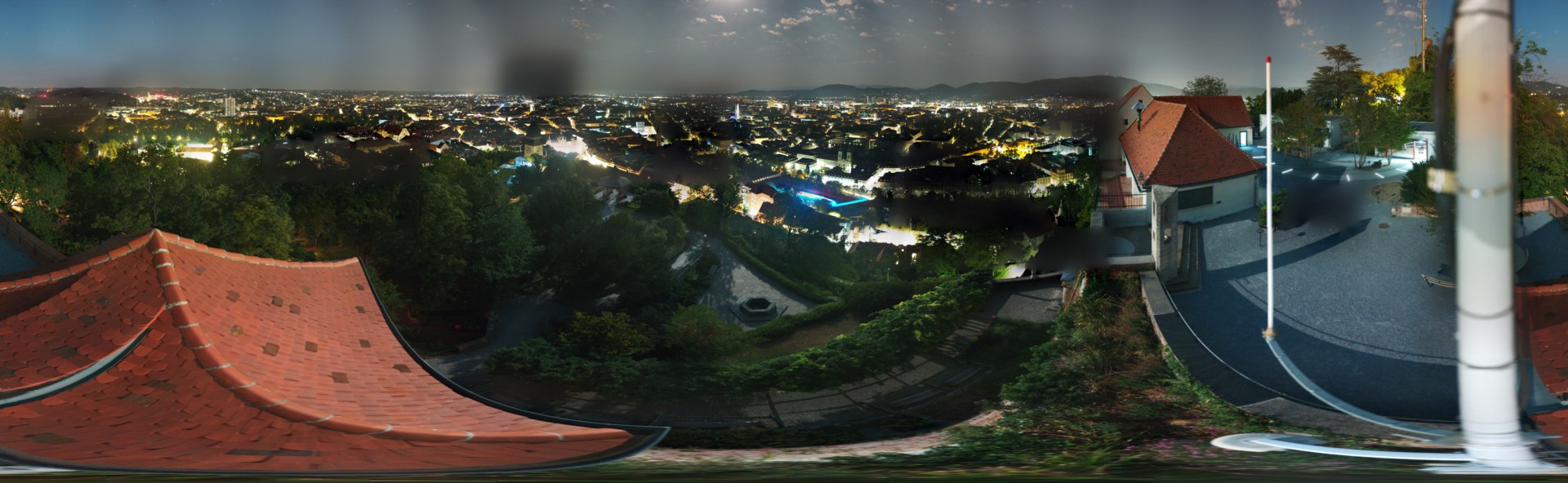 Archiv Foto Webcam Graz: Panorama vom Schlossberg