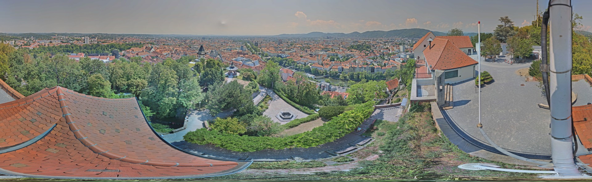 Archiv Foto Webcam Graz: Panorama vom Schlossberg